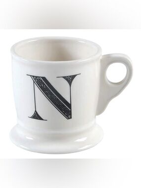 Anthropologie Monogram Coffee Tea Initial Mug Letter N Shaving Style Cup